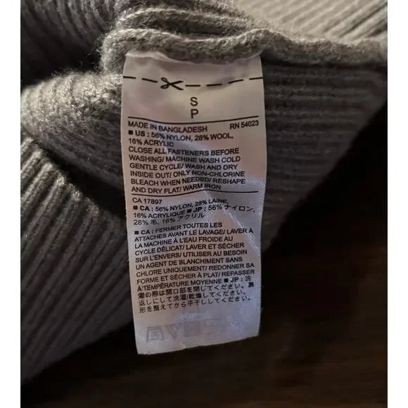 Banana Republic Women’s Small Sweater Wool Blend Ribbed Knit Pullover Tie Back - Picture 3 of 5